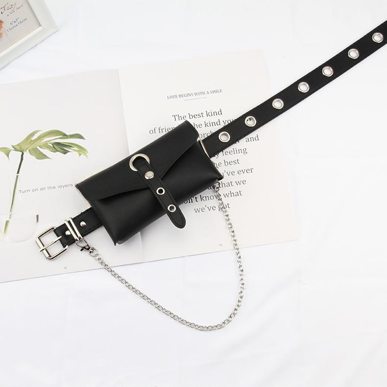 Bag Square Chain Belt Without Punching Square Buckle Suitable For Both Women Men