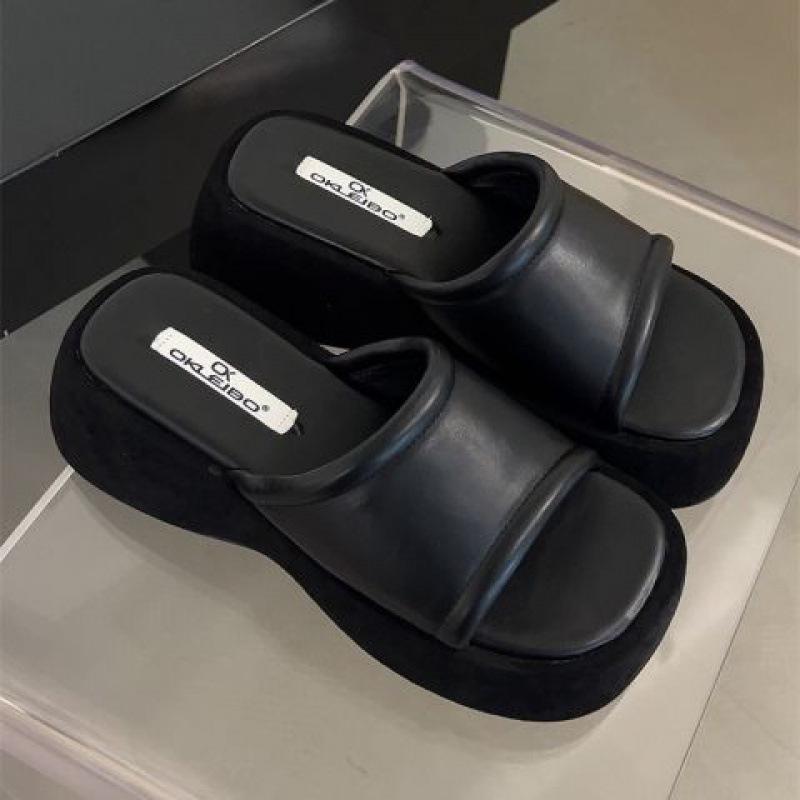 

Женские летние босоножки на высоком каблуке с одной перемычкой - Круглый и открытый носок, Мягкая толстая подошва, Удобные для поездок на работу 39 чёрный