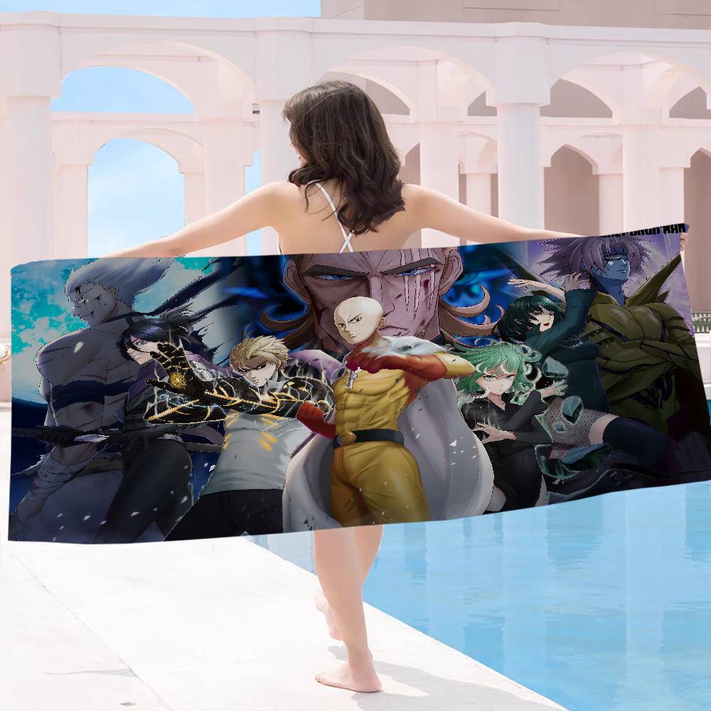 Anime One Punch Man Microfiber Beach Towel Absorbent Quick Dry Soft Yoga Swimming Resort Mountain Climbing Towel