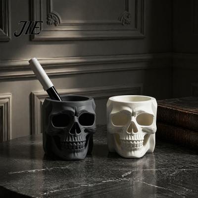 One Piece Molded Pen Holder Skull Shape Holder, Large Capacity Desktop Organizer, Matte for Desk Finish PLA Storage Cup Pens And Stationery