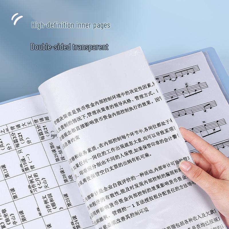 Morandi Transparent A4 Dokumenthållare Mapp för Studenter, Noter & Rapporter