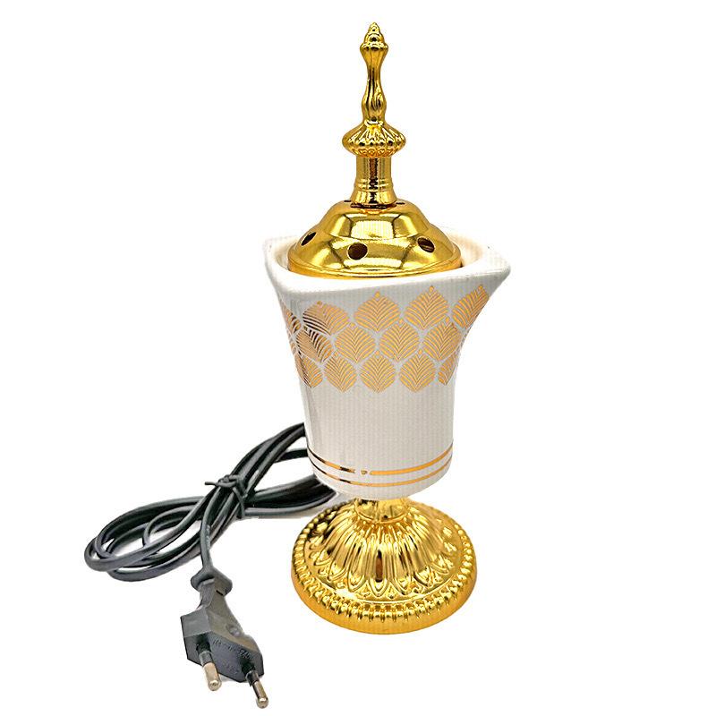 Elektrischer Räuchergefäß Metallhalter Oud Weihrauch Harz Brenner für Yoga Spa Büro Heimdeko