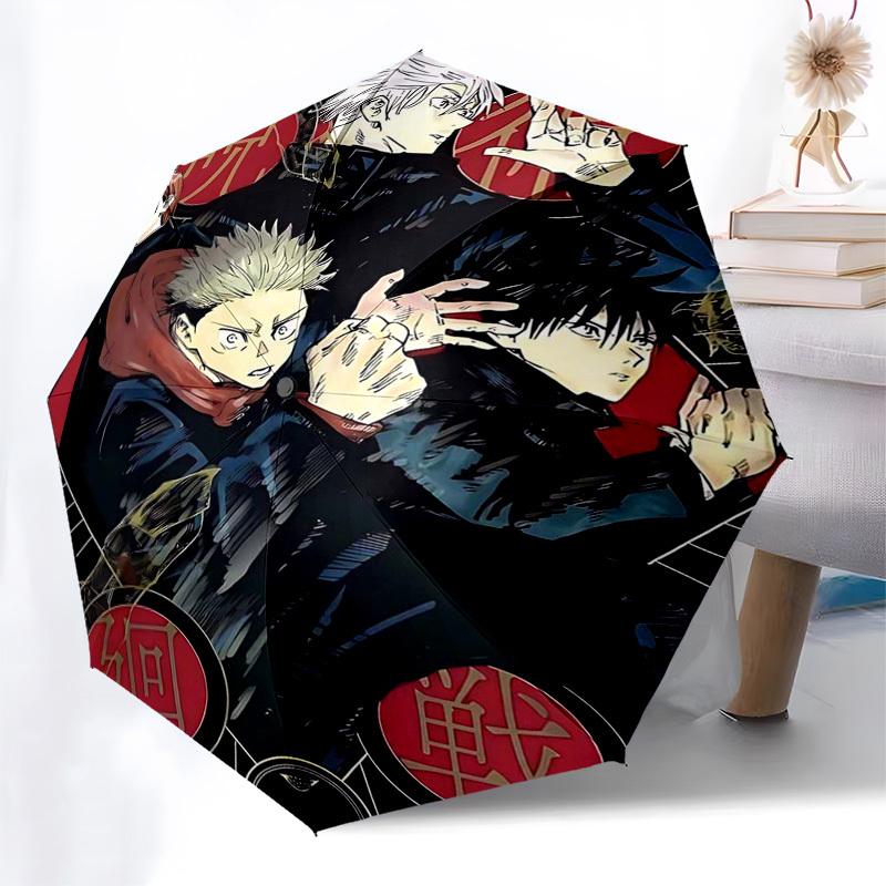 1pc Jujutsu Kaisen Characters Outdoor Umbrella - Automatic Opening/Closing, 3-Fold Design, 8-Bone Iron Frame - Perfect Gift for Fans, Travelers, Daily