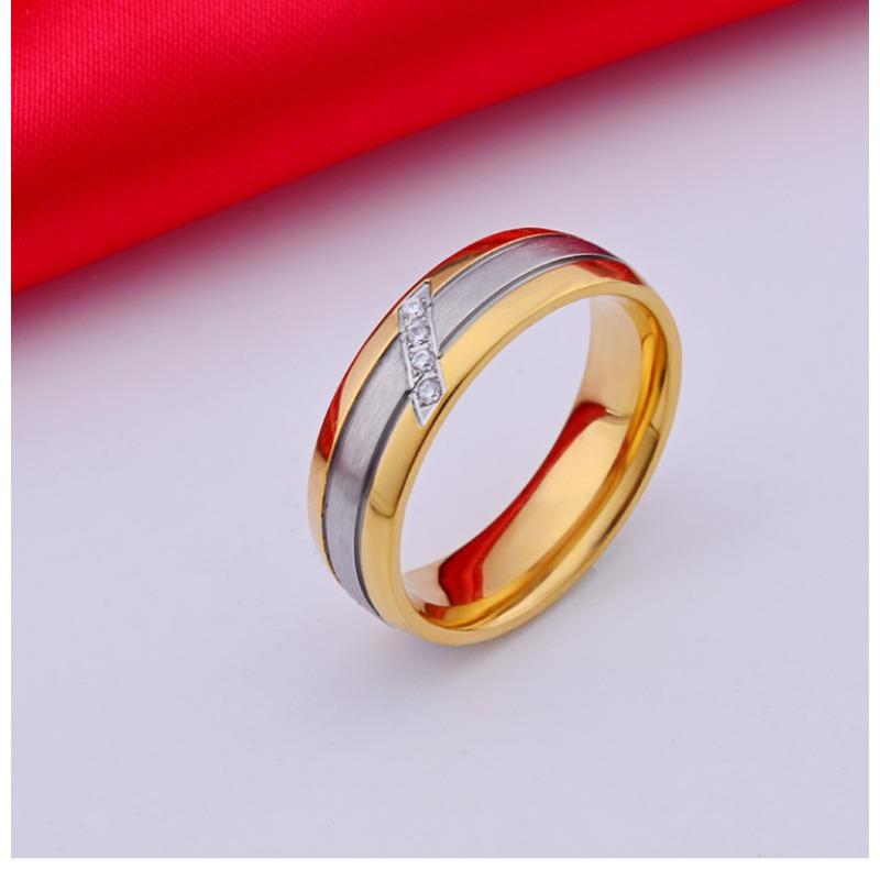 

Мужские и женские кольца с золотыми бриллиантами из титановой стали women s 11 #