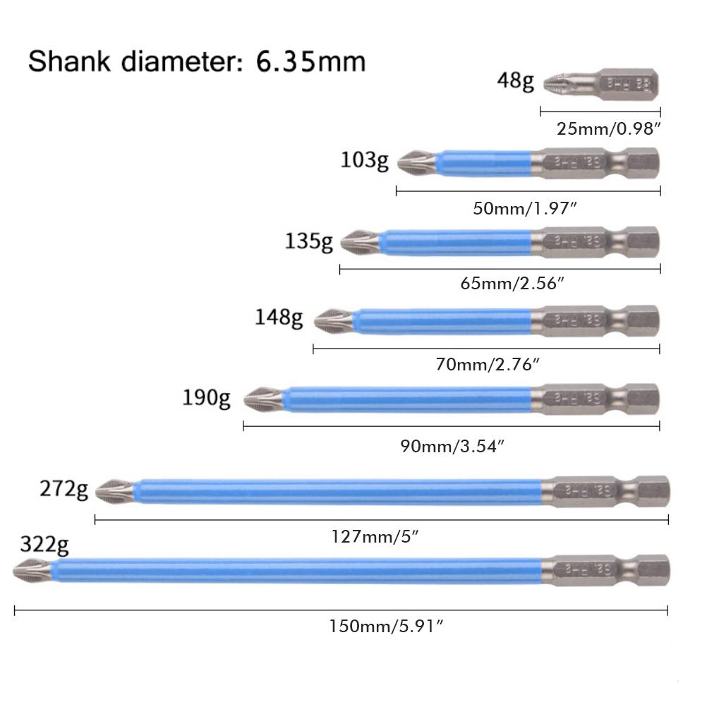 

7 шт. Набор магнитных противоскользящих сверл, магнитные биты PH2, набор противоскользящих крестообразных сверл