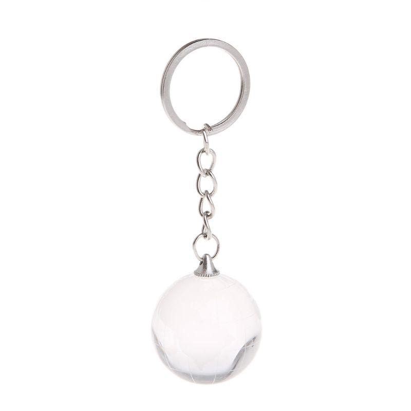 3D Crystal Globe Key Chain Ring Keyring Keychain World Glass Pendant