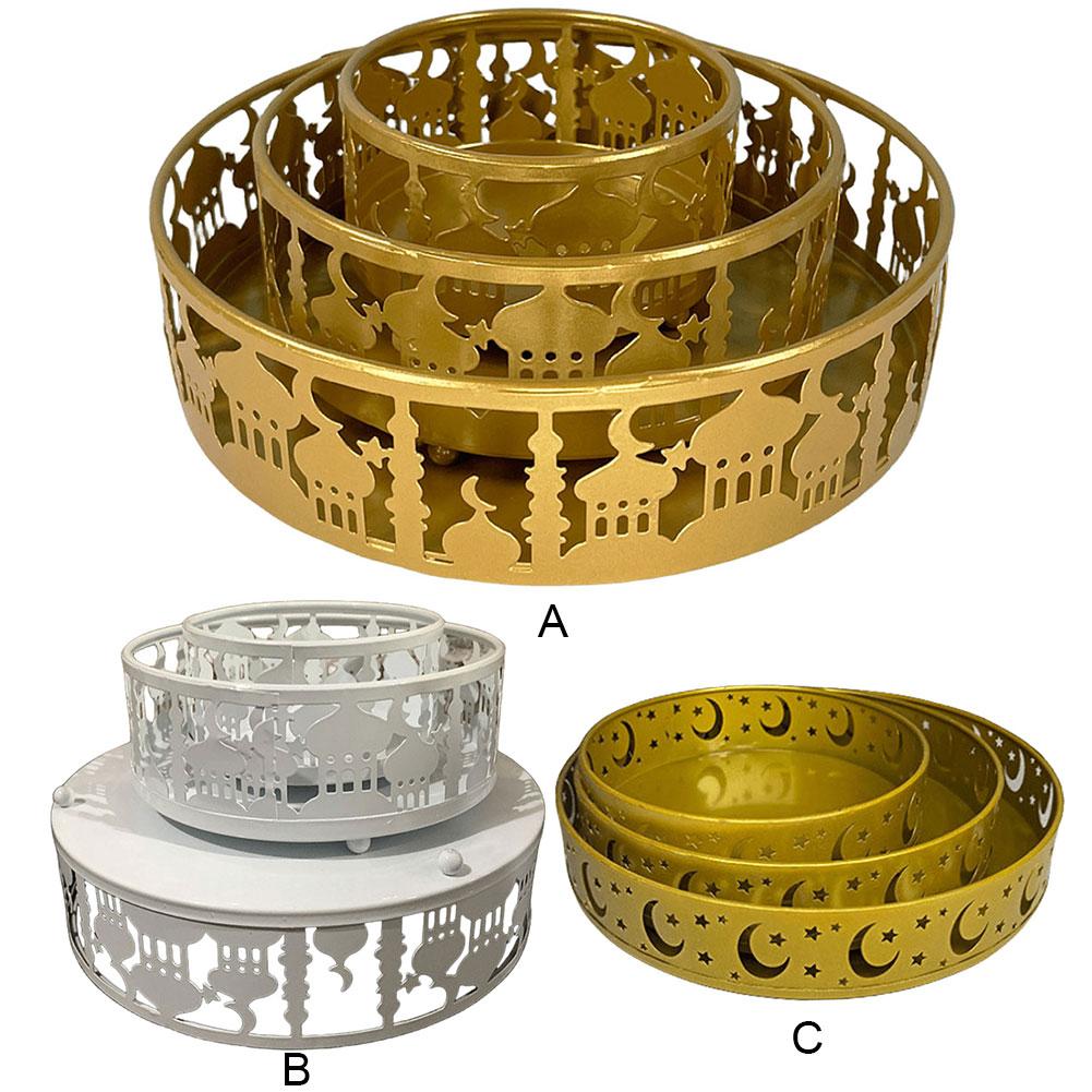 3 Pcs Ramadan Trays Serving Platters Eid Ramadan Mubarak Trays Ramadan Home Decoration Party Supplies for Dessert Snack Pastry