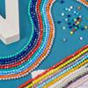 Beadthoven Glass Cut Beads, Abacus Beads, Imitation Jade Bicone Beads, 4-4.5x3.5-4mm, Approximately 1780-1920 Pieces, Colorful Faceted Glass Beads,