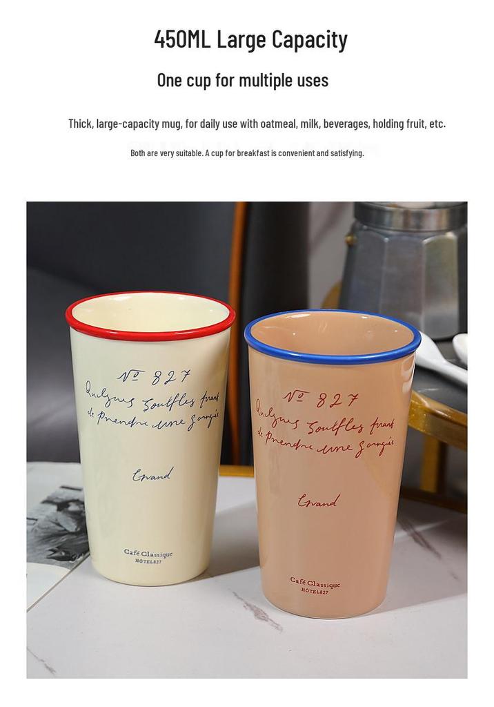 Korean-Style Ceramic Handheld Cup: Stylish and Functional for Office, Dorm, or On-the-Go Use