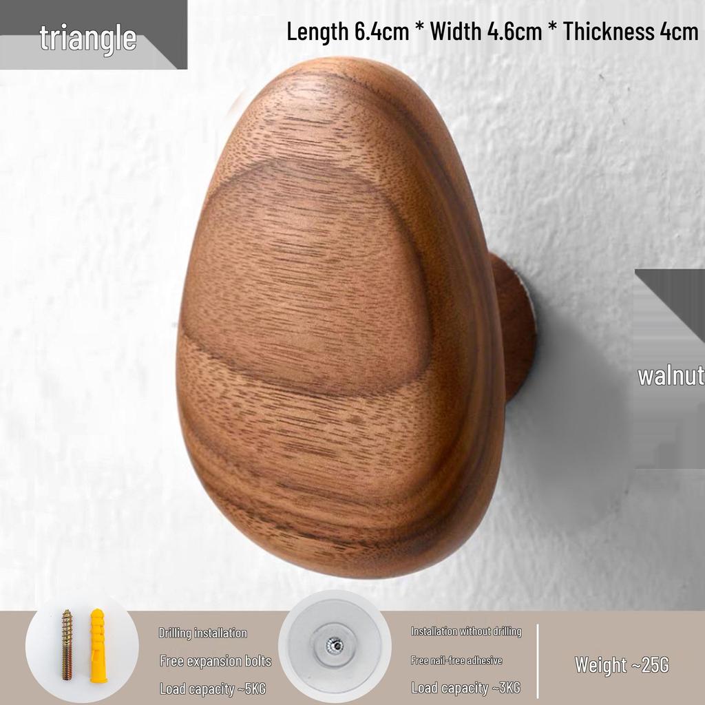 Nordycki Haczyk bez wiercenia z drewna orzechowego: Wieszak na ubrania i kapelusze za drzwiami