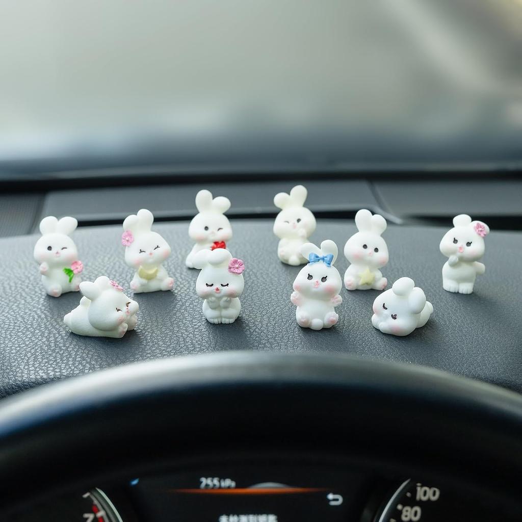 Cute Mini Animal Car Dashboard Accessories Fun Animal Car Rear View Mirror Decor Interior Ornaments Fairy Garden Home Car Gifts