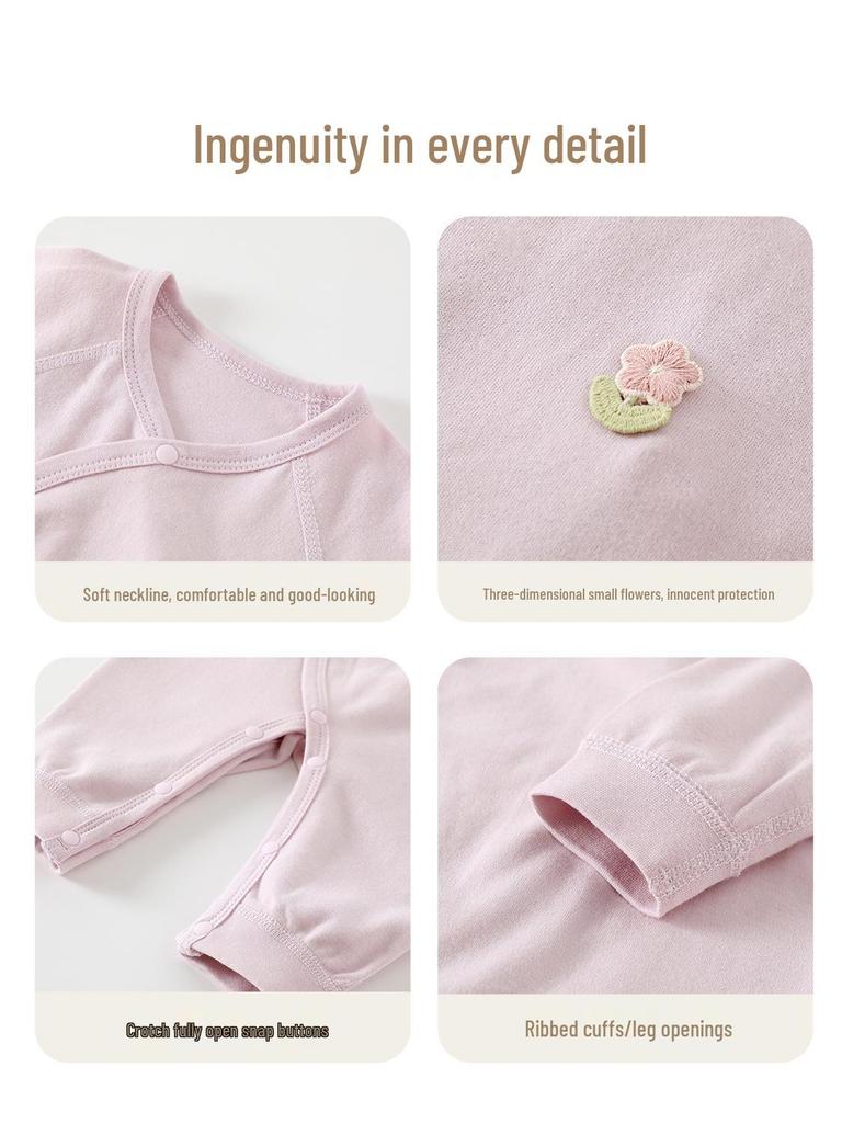 Newborn Baby Butterfly Cotton Jumpsuit: No-Bone Bodysuit for Spring, Autumn, Winter