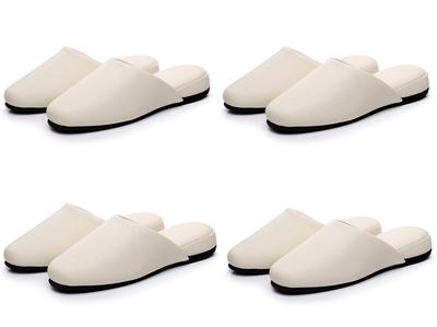 And Sodium Vinyl Leather Slippers In 1 Pair or [MOONROOM] [Wipeable] [Stain-Resistant] [Alcohol-Resistant Hypochlorite-Resistant] Fabric-Look