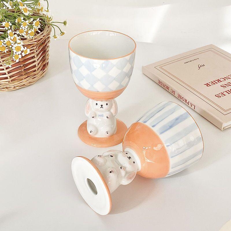 Niedlicher Rosa Hase Basis Trinkgeschirr Keramik Kreativ Cartoon Häschen Niedliche Wasser Tasse Dessert Eis Schüssel Teetasse Kawaii Dropshipping