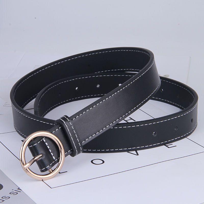 

Black Trendy Pu Waist Belt With Elegant Gold And Silver Buckles For Wear Casual Black Gold
