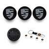 Compatible Porsche Wheel Hub Center Caps: 76mm & 65mm in Gloss Black, Bright Silver, Matte Silver, and Gray.
