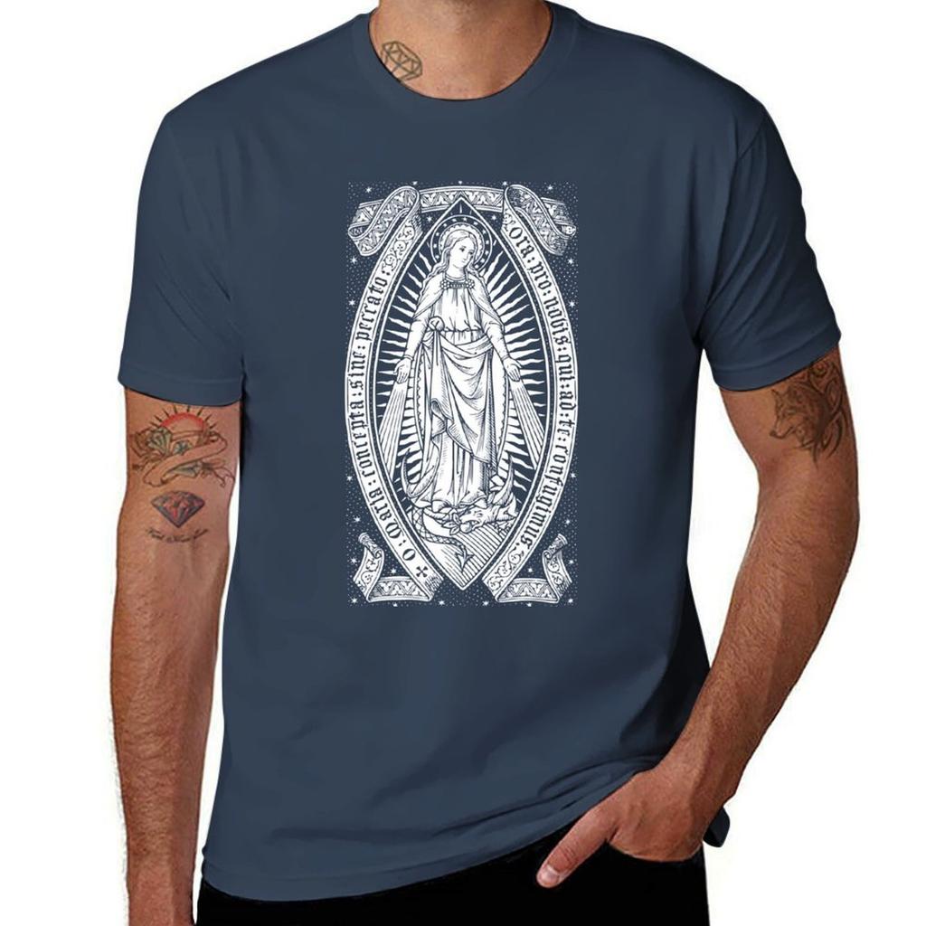 Vintage Virgin Mary Engraving Tshirt T Shirt Custom Print Tshirt
