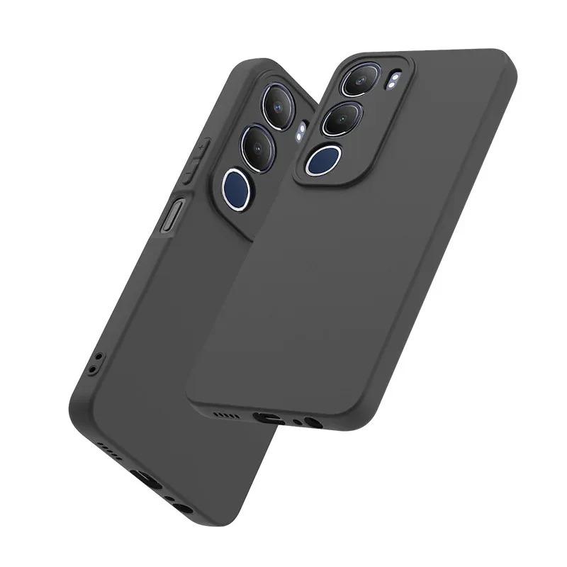 Pour VIVO Y19S Coque TPU Souple Fine Noir Mat Silicone Arrière Pour Vovo V2419 Y 19S Pare-chocs Coques de Téléphone Portable Carcase Fundas