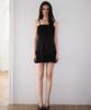 Rose Franz Tweed Ribbon Tie Mini Dress [Black]