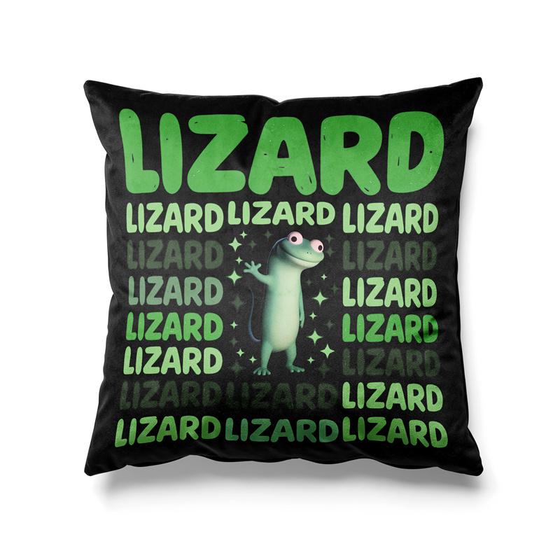 Aertemisi 18'' X 18'' Funny Lizard Meme Lizard Button Square Throw Pillow Cushion Covers Cases Pillowcases 45Cm X 45Cm