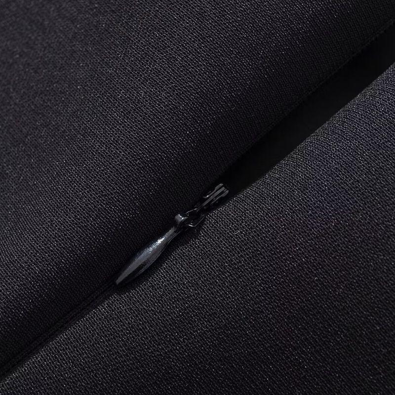 Kaslead New Arrival Women's Clothing Fashion Style Fashion Minimalist Temperament Mesh Slim Fit Patchwork Dress