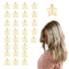 30 Stück Goldene Stern Haarspangen 1,2 Zoll Vintage Y2K Metall Druckspangen für Frauen Mädchen Hohl Punk Haaraccessoires