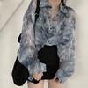Summer Shirt Women Super Fairy Tie Dyed Long Sleeve Loose Ladies Blouses Tops