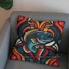 2D Colorful Fish With Geometric Pattern Pillow Cover Pattern Cushion Cover Suitable For Sofa Bedroom Car Pillow Cover