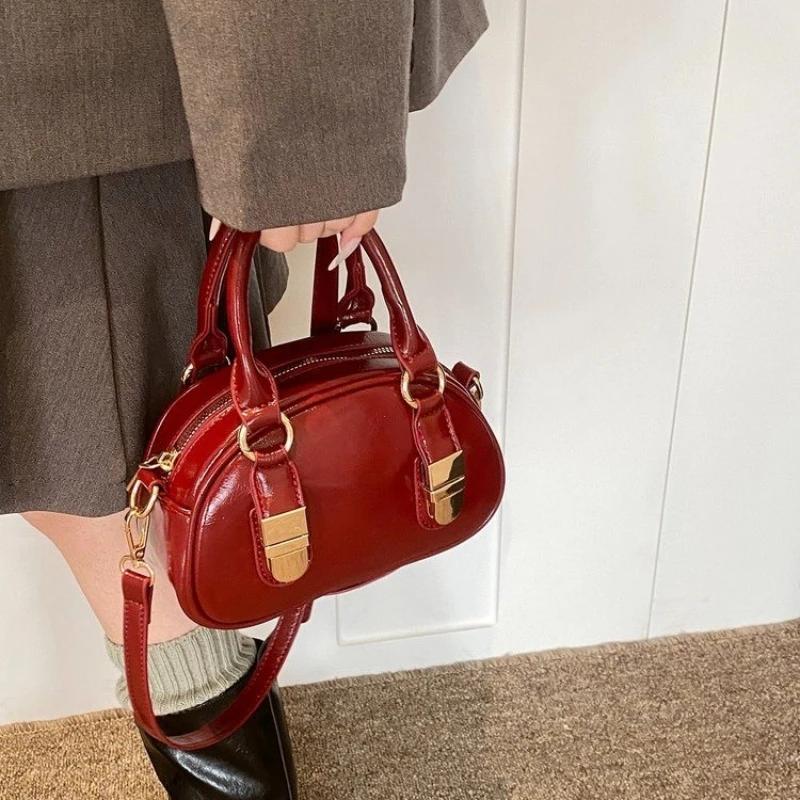 Women's Solid Zipper PU Bags Top Handle Bags Soft Interior Compartment Large Capacity Fashion New