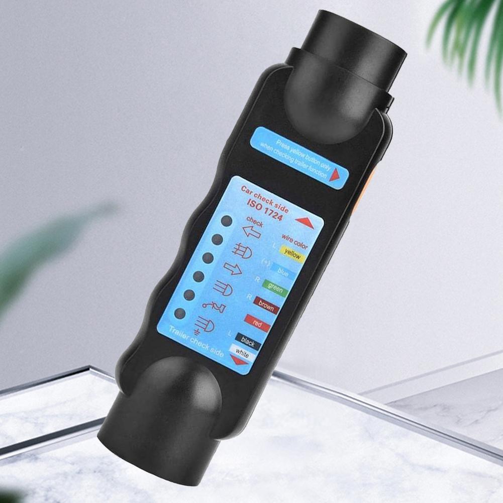 12V 7 Pin Car Towing Light Tester Trailer Plug Socket Diagnostic Tools Wiring Check Light Test Plug Socket Car Truck Accessories