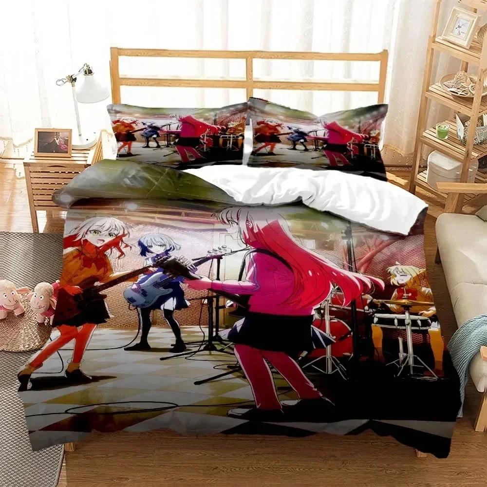 Anime Bocchi the Rock Bedding set Printed Duvet Cover Pillowcase Single Double Queen Super King Size Sets