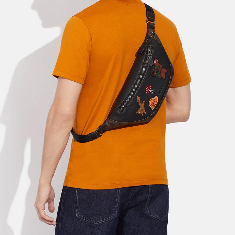 New COACH Warren Cow Leather Shoulder Bag Crossbody Bag Fanny Pack Large Size Unisex Mahogany CC122-QBUQ5
