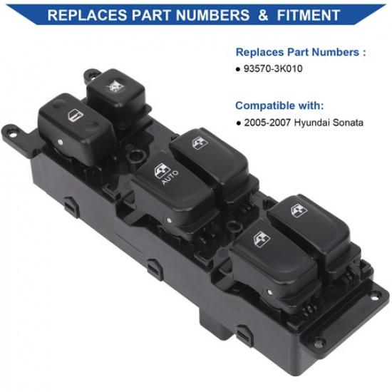 Power Window Switch Control Button For 2005 2006 2007 Hyundai Sonata 93570-3K010