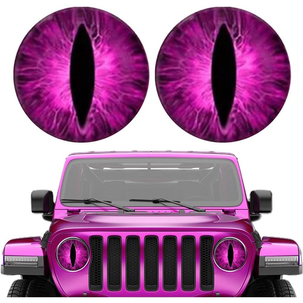 3D Beast Eyes Headlight Stickers for Jeep - Fun Universal Car Decals