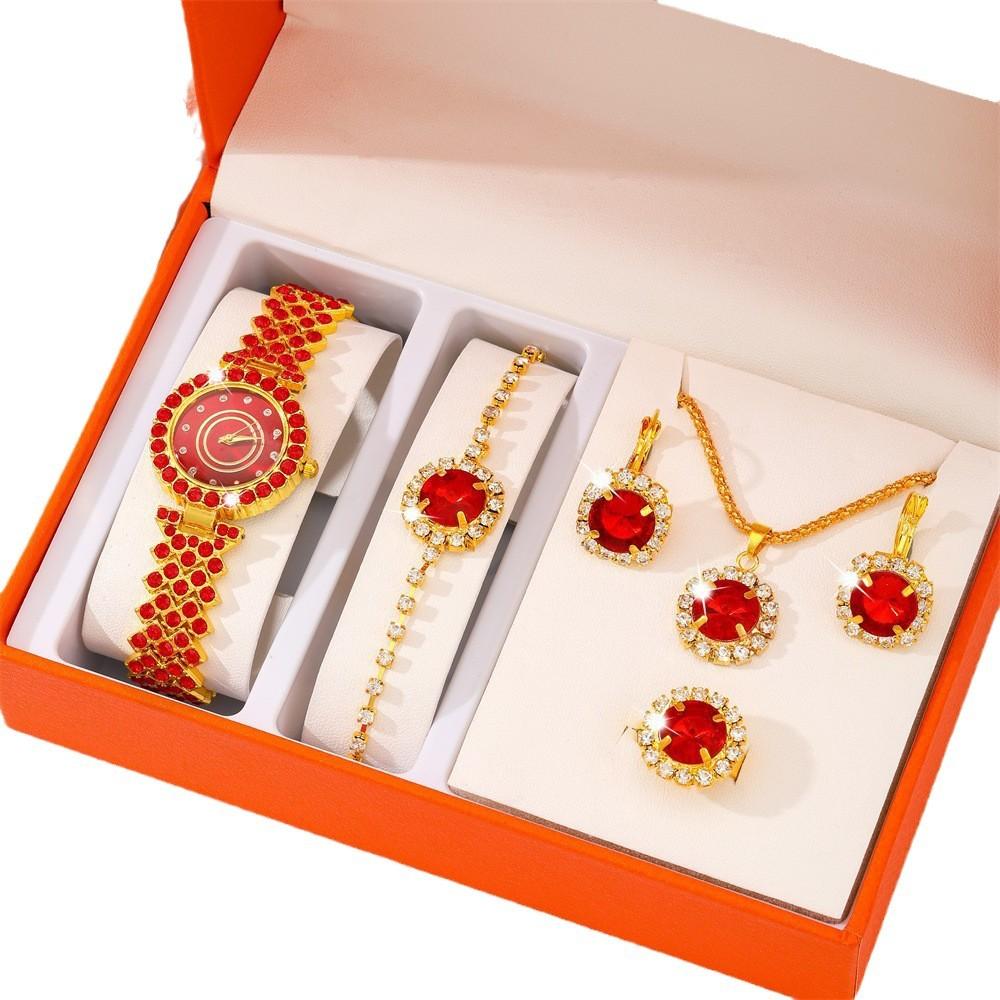 European And American Ins Popular Women'S Watches, Rhinestone Jewelry, Colored Diamond Quartz Watches, Women'S Watches, Exquisite Sets