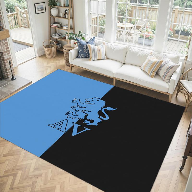 Aston Villa Football Design Crystal Velvet Carpet Cozy Non?Slip Printed Rug For Bedroom Living Room Entrance