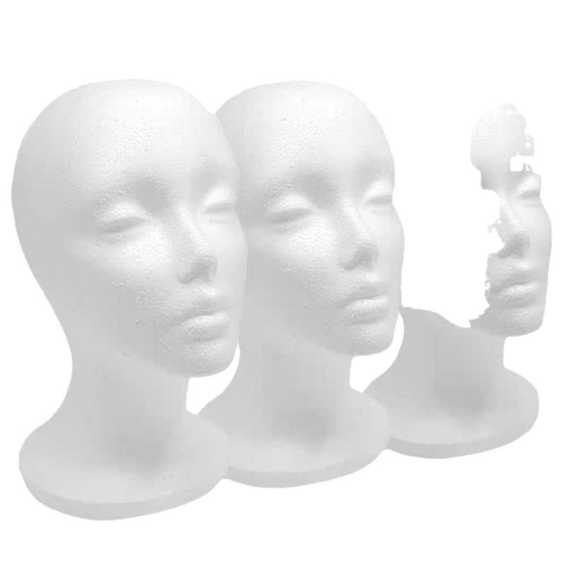 Foam Mannequin Wig Stand for Hair Styling and Trimming