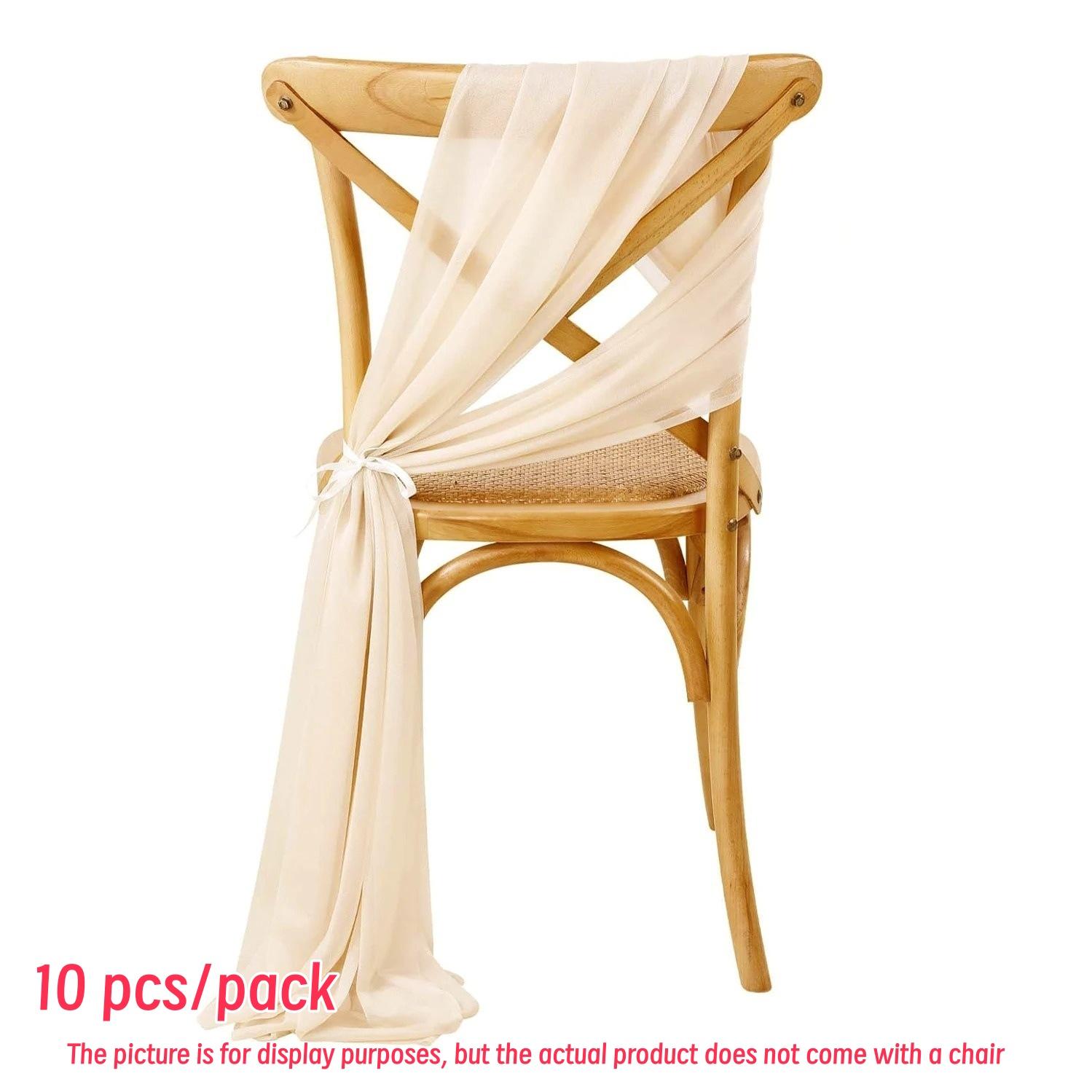 

10pcs/pack Chiffon Chair Sashes Wedding Chair Decoration 20x275cm Wedding Floral Arrangement Banquet Outdoor Decor