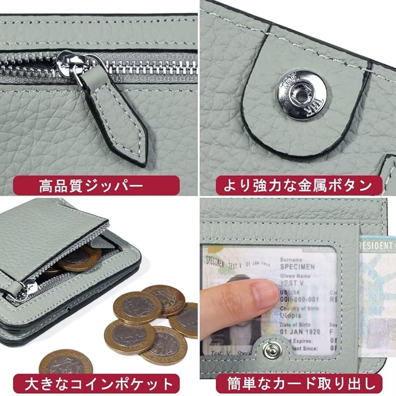 [GADIEMKENSD] Damen Bifold Kartenetui Herren Kompakte und leichte Faltgeldbörse Dünne Mini-Geldbörse Süße Geldscheinklammer Münzleder-Geldbörse RFID-Blockierung Reise