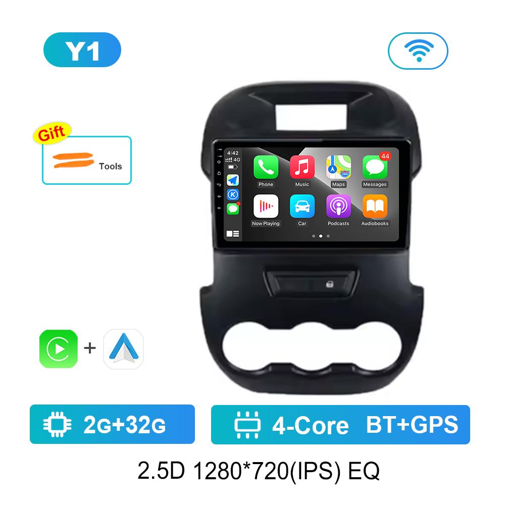 

9-дюймовая навигационная система GPS Carplay Android для Ford Ranger Xlt 2011 - 2016 Автомобильный видеомультимедийный проигрыватель WiFi Bluetooth Автоинструменты