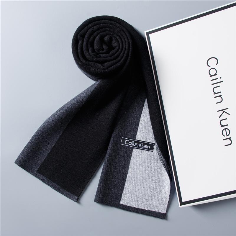 2026 New Men's Wool Plaid Scarf – Trendy Knitted Korean Style, Versatile and Warm Winter Accessory
