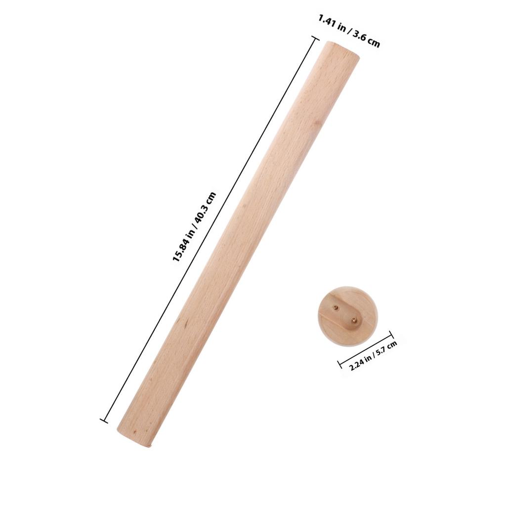 Barra para Colgar Ropa de Armario de Madera Maciza de Haya 40-50 cm Barra Resistente para Ropa de Armario Montaje con Brida Fácil de Instalar Barra de Clavija de Madera