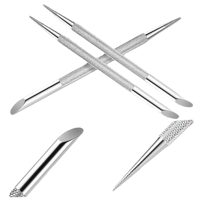 Double Ended Cuticle Pusher Remover Cleaner Nail Art Dotting Pen Stainless Steel Manicure Pedicure Nail Art Care Tool
