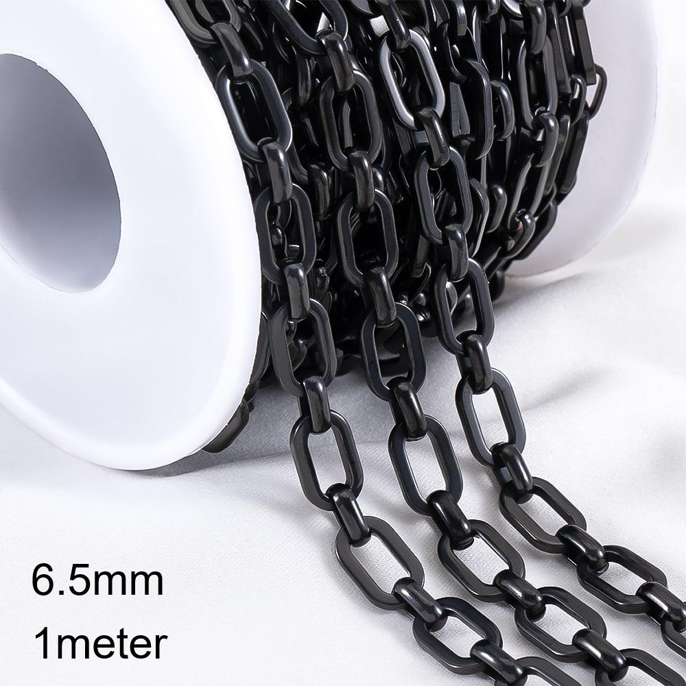 2meter 1meter Black Plated Chain for Men Punk Jewelry Making Necklace Stainless Steel Trend Link Chain Chunky Chain DIY Bracelet