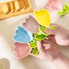 Creative Tulip Flower Flavor Dish Household Cute Ceramic Grid Dish Vinegar Dish Snack Snack Petal Dipping Dish