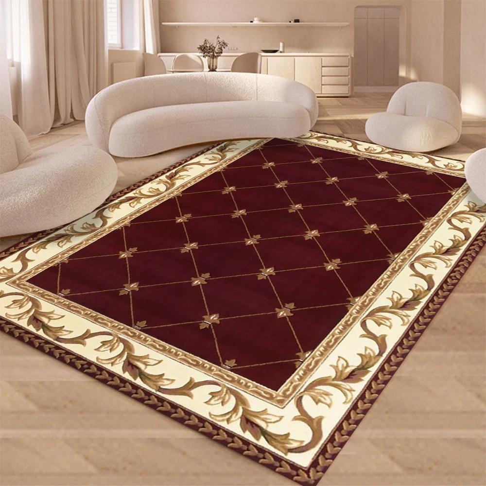 

European Style Red Carpets for Living Room Large Size Washable Lounge Luxury Rugs Entrance Door Mat Anti Slip Bedroom Decor Mats 50X80CM