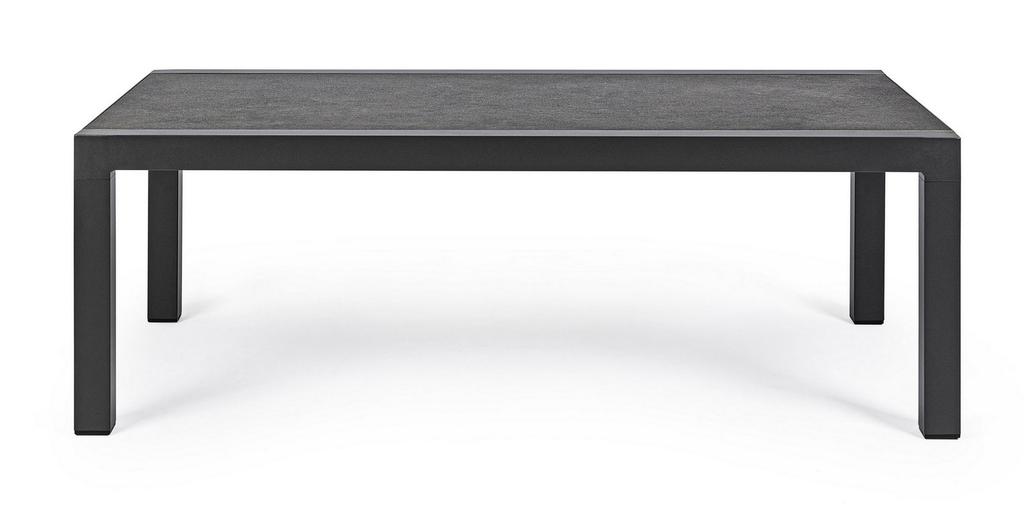Garden Coffee Table 120X70Cm Bolzano Canvas Aluminum Anthracite