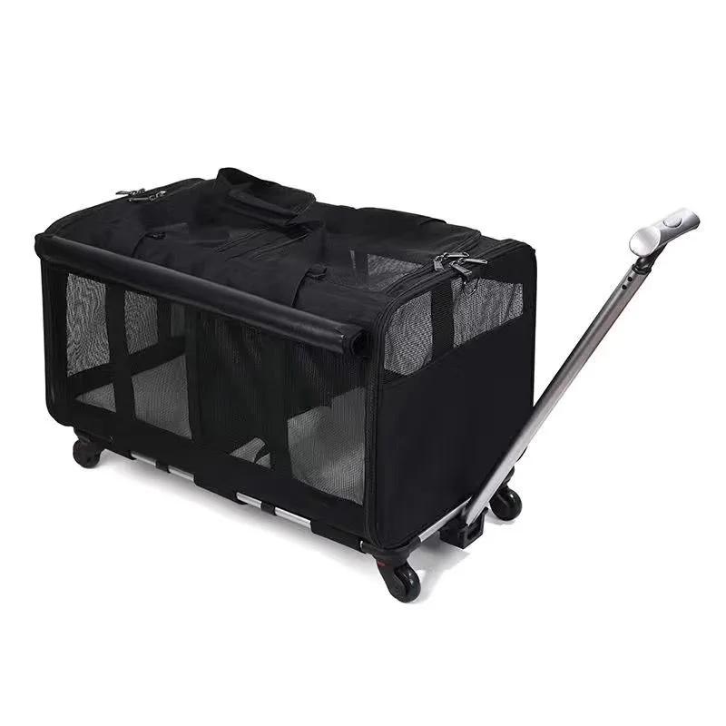 

Складная сумка для кошек, коляски, переносной рюкзак для щенков, переноска для собак, дорожный транспорт, сиденье для кошек, двухслойный домик для животных, аксессуары чёрный