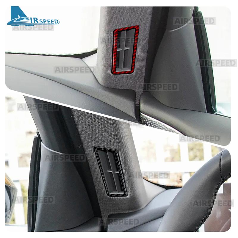 Soft Carbon Fiber LHD RHD Sticker for BMW 5 Series G60 G61 G68 i5 2024 2025 A-pillar Air Condition Outlet Vent Trim Interior