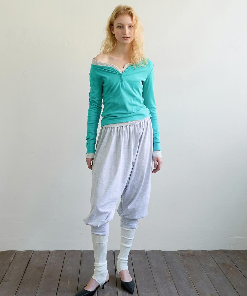 Aobteu Two-Way Henley T-Shirt - Mint
